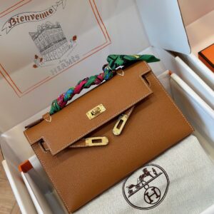 Hermes Pochette Brown Gold Hardware