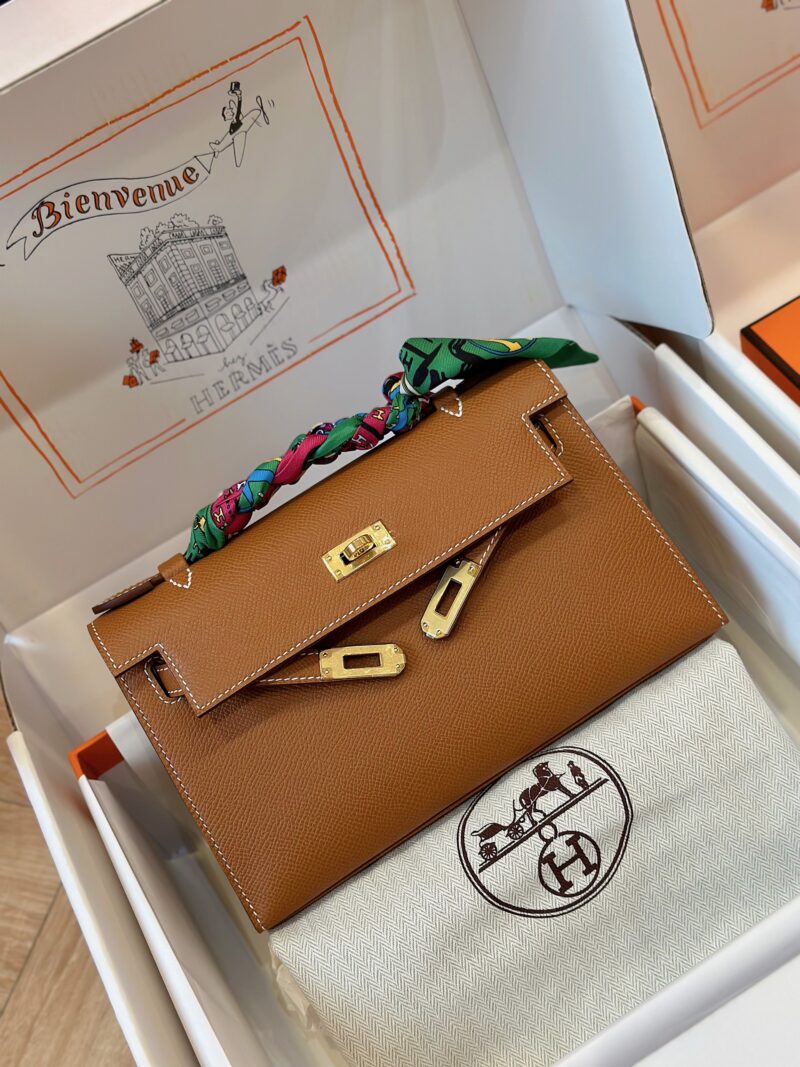 Hermes Pochette Brown Gold Hardware