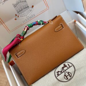 Hermes Pochette Brown Gold Hardware