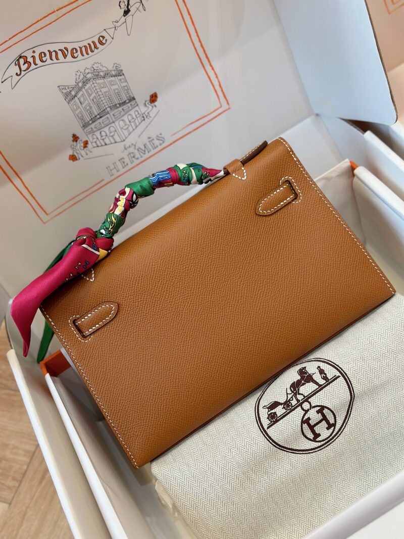 Hermes Pochette Brown Gold Hardware