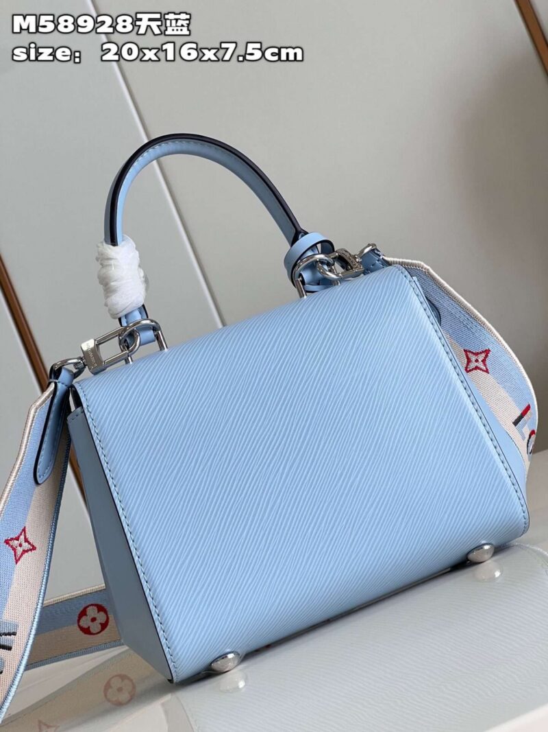 Louis Vuitton Clunny Blue Raised Pattern Handbags 20x16cm