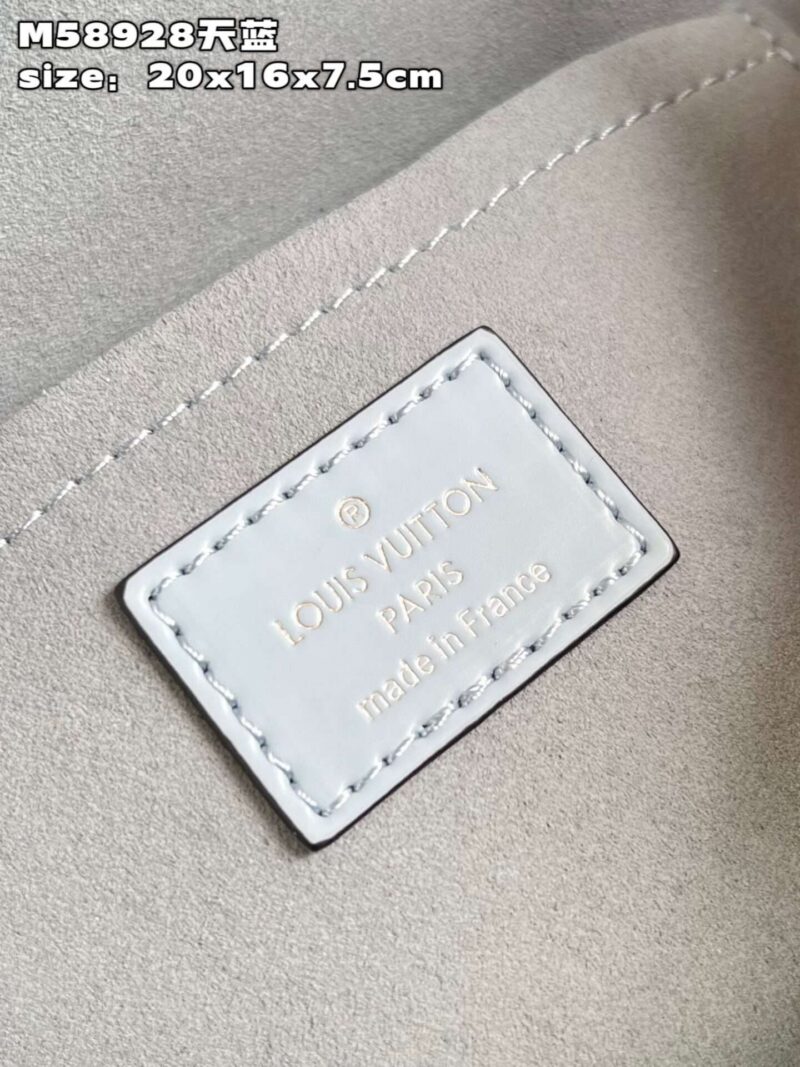 Louis Vuitton Clunny Blue Raised Pattern Handbags 20x16cm