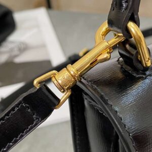 Celine Handle Black Wrinkled Leather 15.5×11.5x5cm