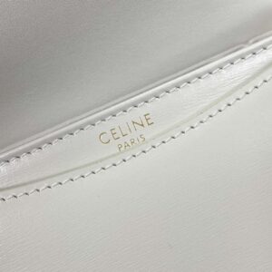 Celine Handle White Smooth Leather 15.5×11.5x5cm