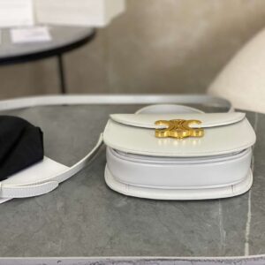Celine Handle White Smooth Leather 15.5×11.5x5cm