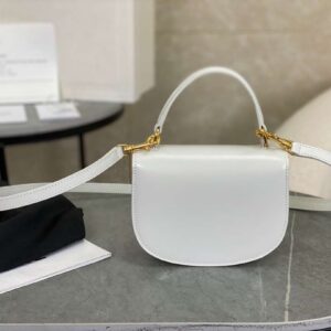 Celine Handle White Smooth Leather 15.5×11.5x5cm