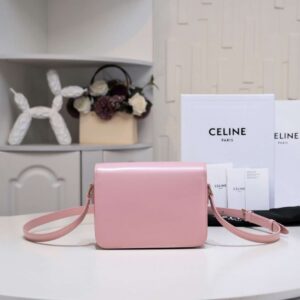 Celine Mini Handbag Pink Smooth Leather 19cm