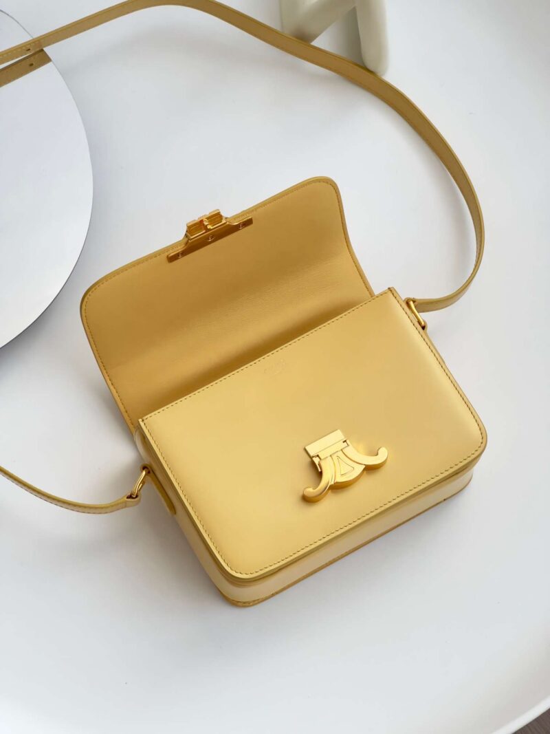 Celine Mini Handbag Orange Yellow Super Quality Smooth Leather 19cm