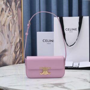 Celine Triomphe Handbag Replica 11 Pink Super Smooth Leather 20x12cm