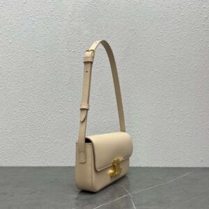 Celine Triomphe Handbag Replica Milky White Super Smooth Leather 20x12cm
