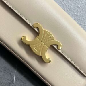 Celine Triomphe Handbag Replica Milky White Super Smooth Leather 20x12cm