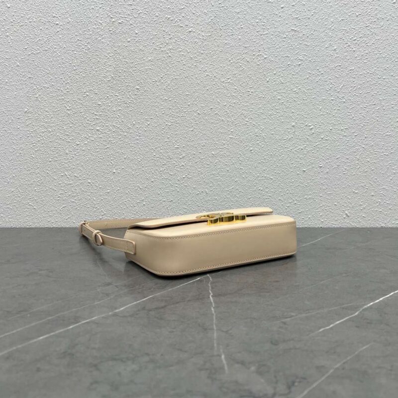 Celine Triomphe Handbag Replica Milky White Super Smooth Leather 20x12cm