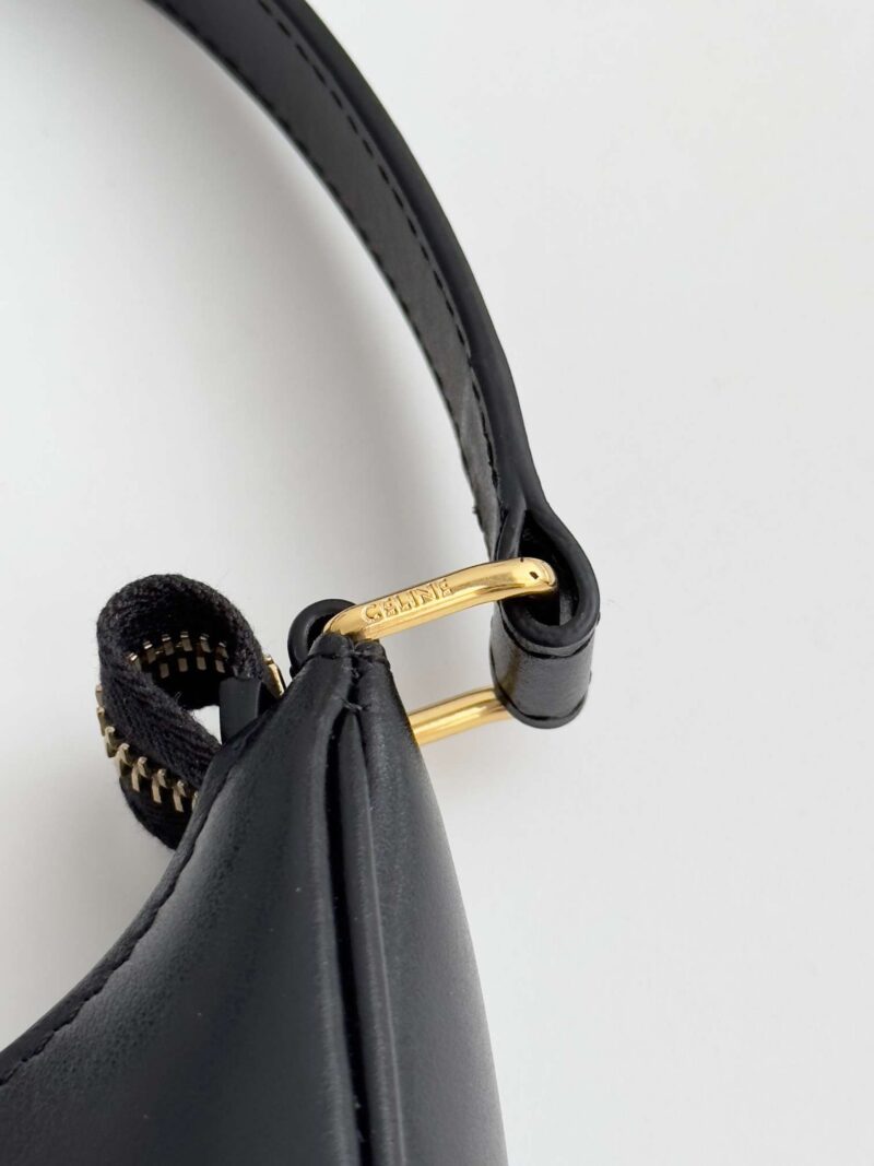 Celine Triomphe Curved Black Matte Leather 23x14x7cm