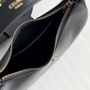 Celine Triomphe Curved Black Matte Leather 23x14x7cm