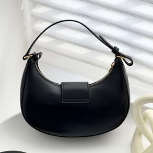 Celine Triomphe Curved Black Matte Leather 23x14x7cm