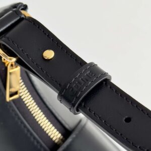 Celine Triomphe Curved Black Matte Leather 23x14x7cm