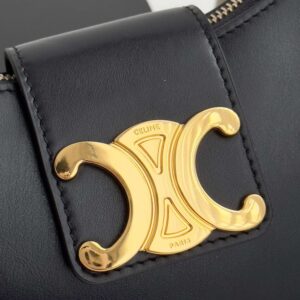 Celine Triomphe Curved Black Matte Leather 23x14x7cm