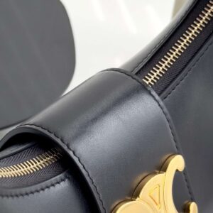 Celine Triomphe Curved Black Matte Leather 23x14x7cm