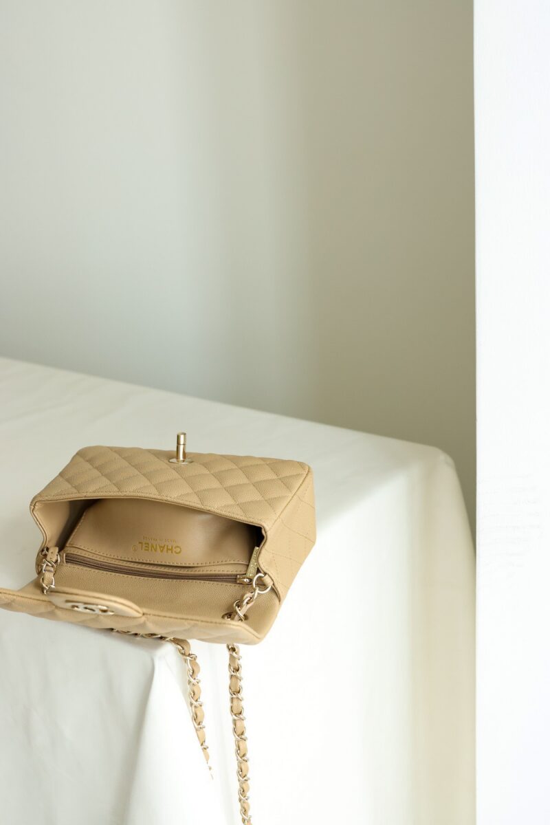 Chanel Classic 11 Handbag Flap Mini Woman’s Beige 20cm