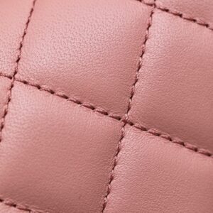 Chanel Classic Woman’s 11 Handbag Pink With Bag Handle Bell 18cm