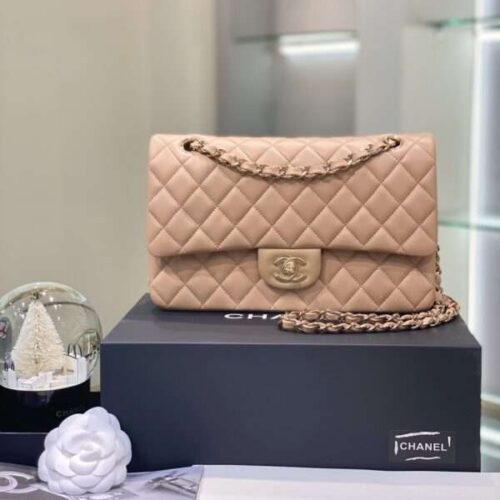 Tui-Xach-Chanel-Classic-Sieu-Cap-Mau-Be-Deo-Cheo-25cm-7-600x800-1 Chanel Classic Dark Beige Handbags Lock Gold 25cm