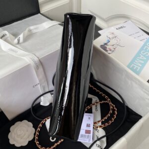 Chanel Mini Shopping Bag Handbags Red Shiny Leather 31cm