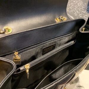 Chanel Shopping Handbags Woman’s Black Leather 33x23x11cm