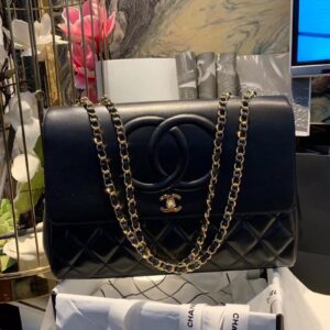 Chanel Shopping Handbags Woman’s Black Leather 33x23x11cm