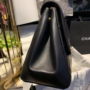Chanel Shopping Handbags Woman’s Black Leather 33x23x11cm