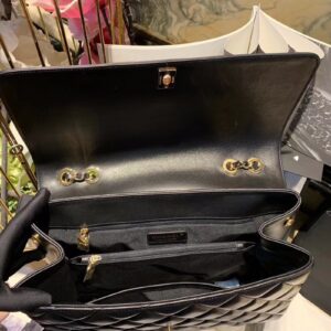 Chanel Shopping Handbags Woman’s Black Leather 33x23x11cm