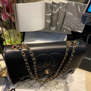 Chanel Shopping Handbags Woman’s Black Leather 33x23x11cm