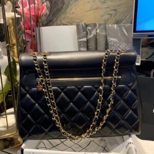 Chanel Shopping Handbags Woman’s Black Leather 33x23x11cm