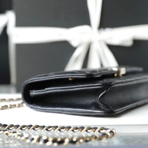 Chanel Woc Handbags Lock Silver Mix Handle Leather 19x12cm