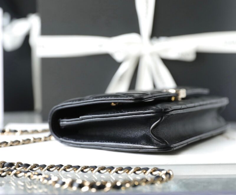 Chanel Woc Handbags Lock Silver Mix Handle Leather 19x12cm