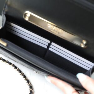 Chanel Woc Handbags Lock Silver Mix Handle Leather 19x12cm