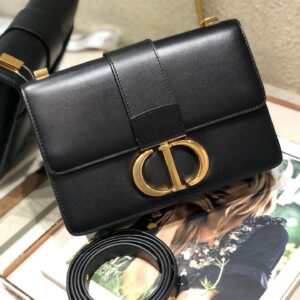 Dior 30 Montaigne Super High-Quality Women’s Handbag Black with Gold Lock 24x17x8cm