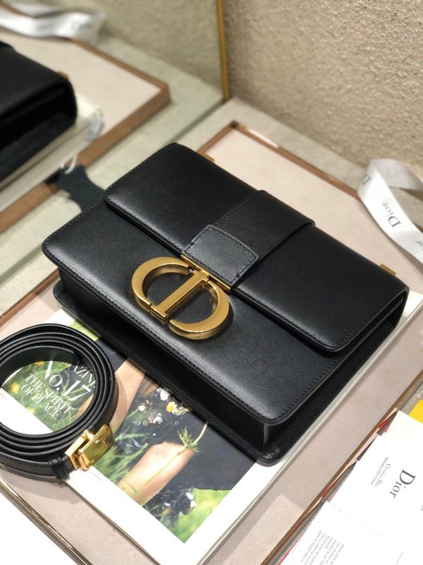 Dior 30 Montaigne Super High-Quality Women’s Handbag Black with Gold Lock 24x17x8cm