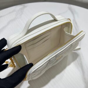 Dior Plaid Replica 1:1 High Quality Handbag Smooth White Leather 18cm