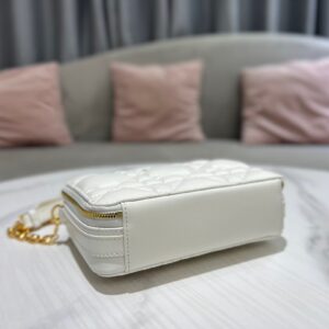 Dior Plaid Replica 1:1 High Quality Handbag Smooth White Leather 18cm