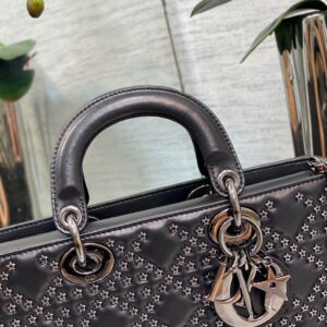 Dior D-Joy Super Premium Black Handbag With Star Studs 26cm