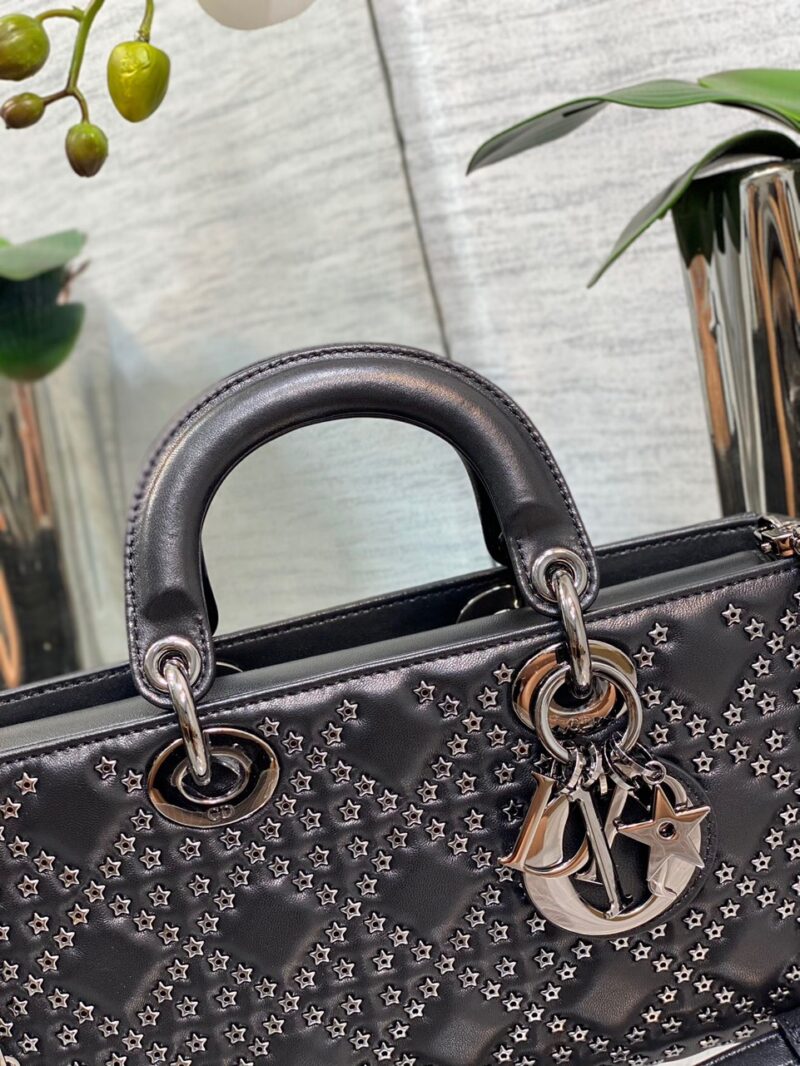 Dior D-Joy Super Premium Black Handbag With Star Studs 26cm
