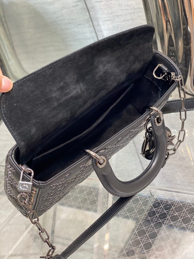 Dior D-Joy Super Premium Black Handbag With Star Studs 26cm