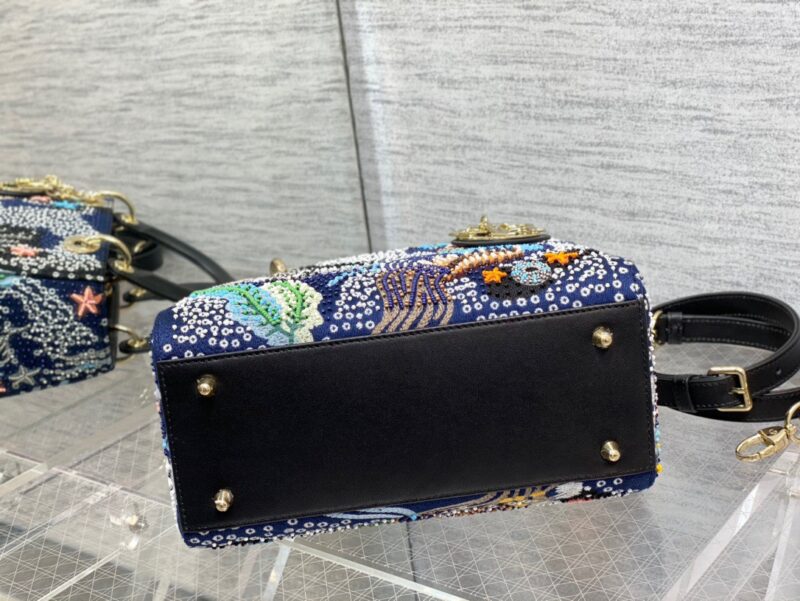 Dior Lady Handbag with Beaded Pattern Replica 11 High Quality 24cm