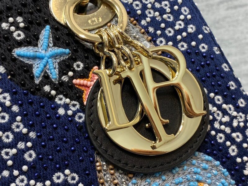 Dior Lady Handbag with Beaded Pattern Replica 11 High Quality 24cm