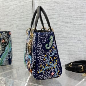 Dior Lady Handbag with Beaded Pattern Replica 11 High Quality 24cm