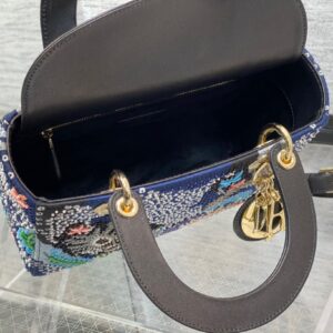 Dior Lady Handbag with Beaded Pattern Replica 11 High Quality 24cm