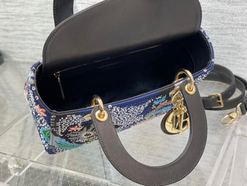 Dior Lady Handbag with Beaded Pattern Replica 11 High Quality 24cm