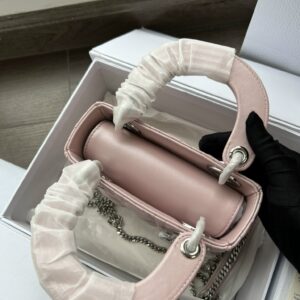 Dior Lady Mini 3-Pocket Handbag Rep 1:1 High-Quality Pink 17cm