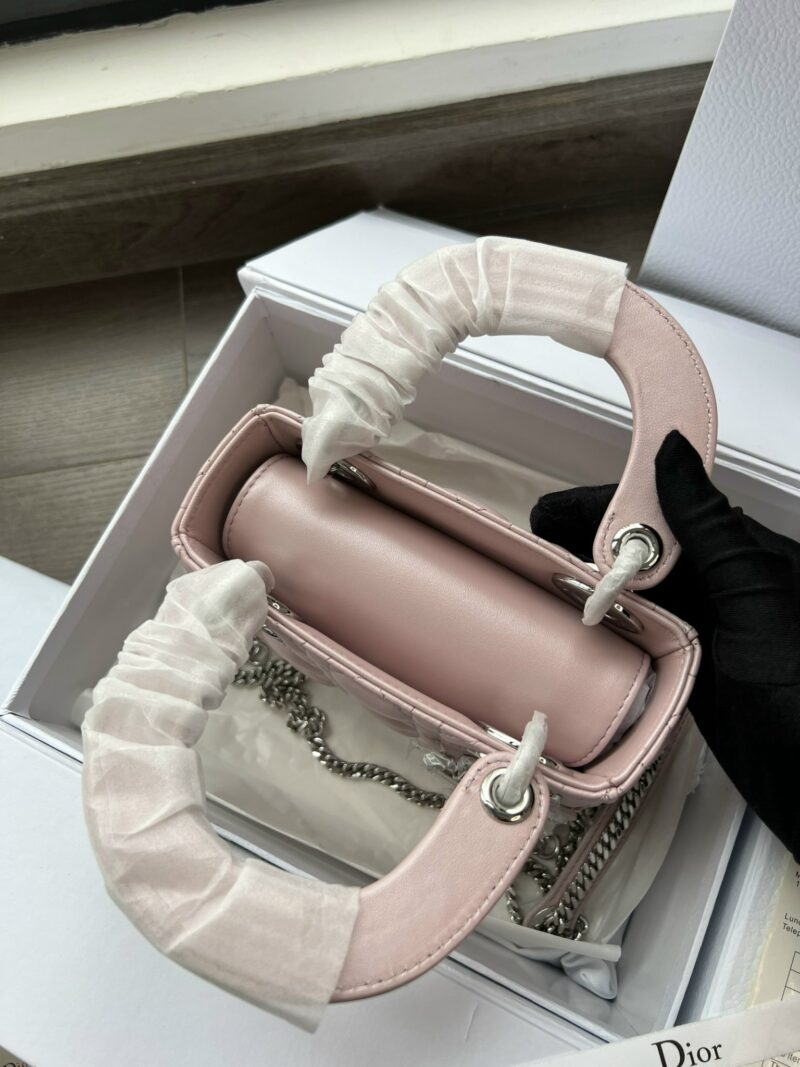 Dior Lady Mini 3-Pocket Handbag Rep 1:1 High-Quality Pink 17cm