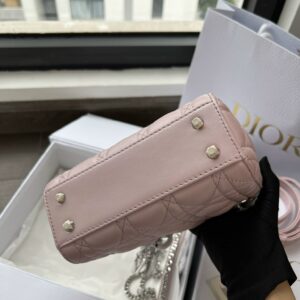Dior Lady Mini 3-Pocket Handbag Rep 1:1 High-Quality Pink 17cm
